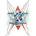 duality horizontal tattoo design idea