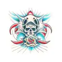 duality horizontal tattoo design idea