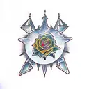 duality horizontal tattoo design idea