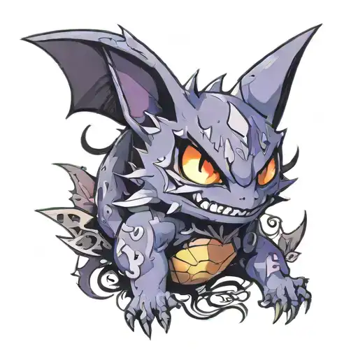 pokemon sableye using shadow sneak to control decomposing gengar using a shadow pupper tattoo design idea