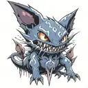 pokemon sableye using shadow sneak to control decomposing gengar using a shadow pupper tattoo design idea