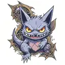 pokemon sableye using shadow sneak to control decomposing gengar using a shadow pupper tattoo design idea