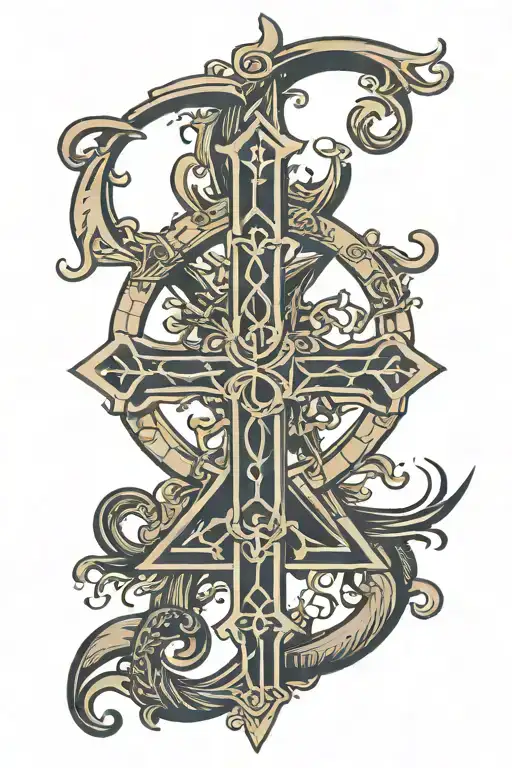 Chi Rho christogram tattoo design idea
