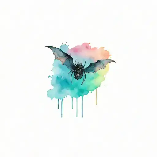 the word Everleigh with bats and spiders tattoo design idea