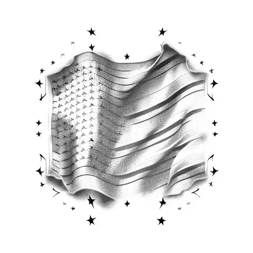 American flag patriotic sleeve  tattoo design idea