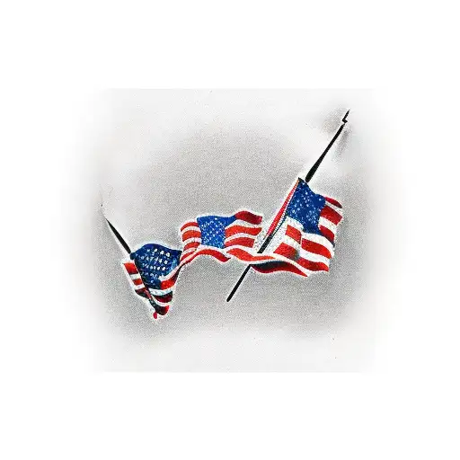 American flag patriotic sleeve 1776 guns  tattoo design idea