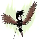 Raven with spread wings tattoo design idea