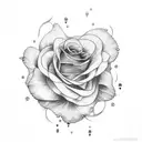 uma rosa mesclado com o nome Chloe tattoo design idea
