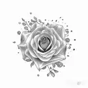 uma rosa mesclado com o nome Chloe tattoo design idea