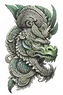 aztec god quetzalcoatl tattoo design idea