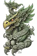 aztec god quetzalcoatl tattoo design idea