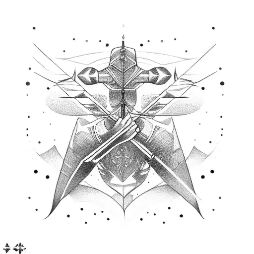 bow and arrow tattoo design idea
