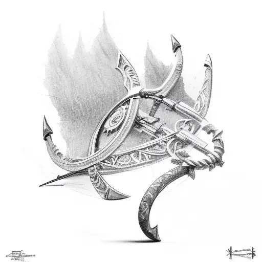 bow and arrow tattoo design idea