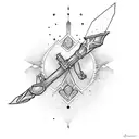 bow and arrow tattoo design idea