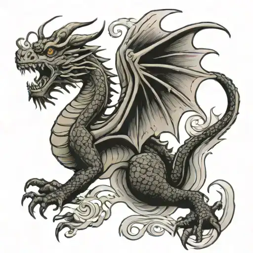 Welsh dragon tattoo design idea