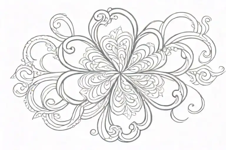 4 leaf clover arabesque inspired patterns tattoo design idea