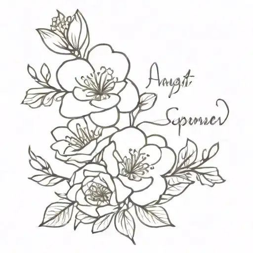 august and september birth flower bouquet tattoo design idea