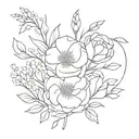 august and september birth flower bouquet tattoo design idea