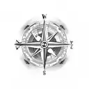 compass arrow with a nature vibe tattoo design idea