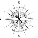 compass arrow with a nature vibe tattoo design idea