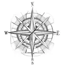 compass arrow with a nature vibe tattoo design idea