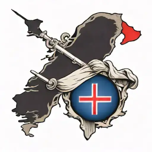 Denmark and Holland flag combined with a small opinion inside tattoo design idea