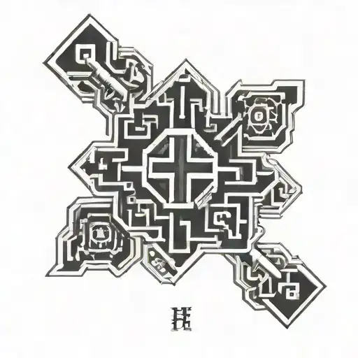 Jerusalem cross IHS tattoo design idea