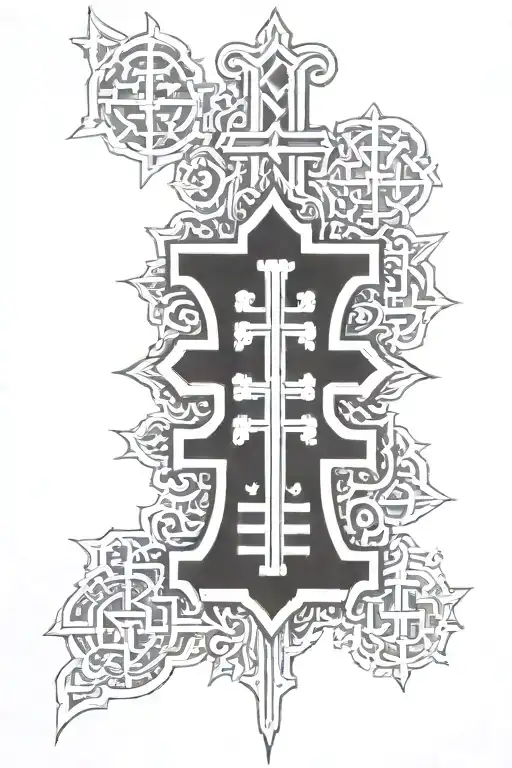 Jerusalem cross IHS tattoo design idea