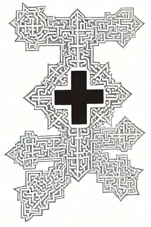 Jerusalem cross IHS tattoo design idea