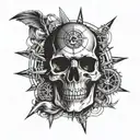 skull and compass tattoo design idea
