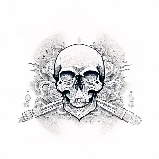 Skull tattoo design idea