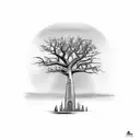 baobab tree tattoo design idea