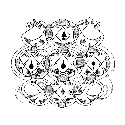 7 of diamonds twice tattoo design idea