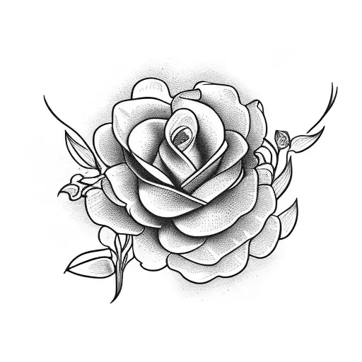 jasmin flower in heart tattoo design idea