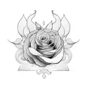 jasmin flower in heart tattoo design idea