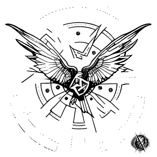 Create a tattoo design that combines elements from The Hunger Games, Divergent, Harry Potter, and Star Wars tattoo design idea