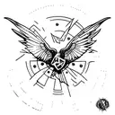 Create a tattoo design that combines elements from The Hunger Games, Divergent, Harry Potter, and Star Wars tattoo design idea