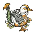 silly goose tattoo design idea