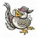silly goose tattoo design idea