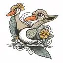silly goose tattoo design idea