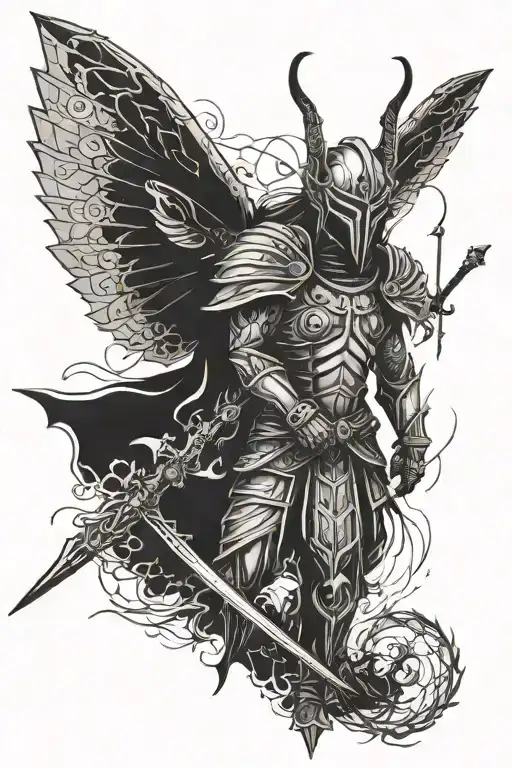 warrior mosquitoe tattoo design idea