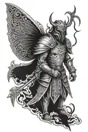 warrior mosquitoe tattoo design idea