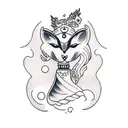 Dark goddess with animals  tattoo design idea