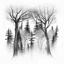 forest, search,adventure tattoo design idea
