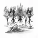 forest, search,adventure tattoo design idea