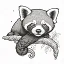 Red panda sleeping tattoo design idea