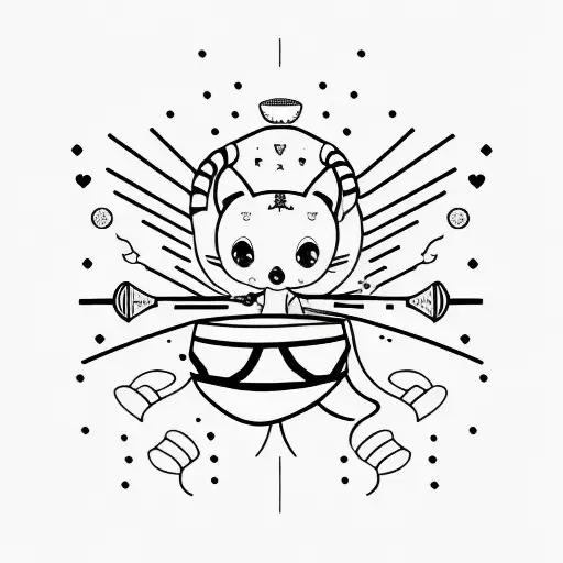 Ariana grande with drums tattoo design idea