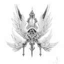 Cross with wings tattoo design idea