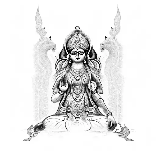 Durga ma tattoo design idea