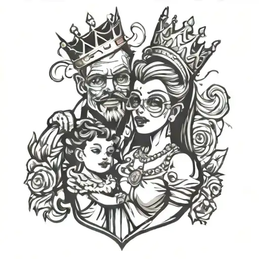 princess daddy married tattoo design idea